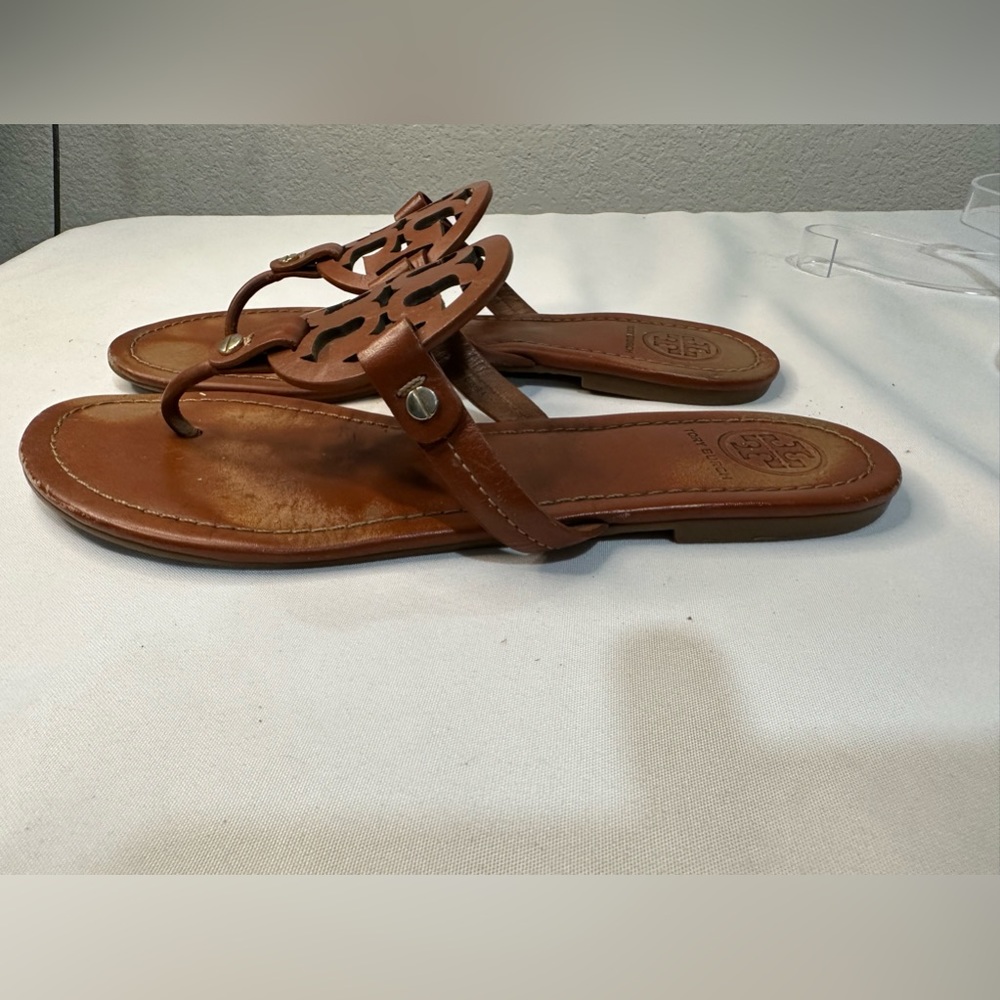 Tory Burch Miller Women’s  Cognac/Brown Sandals| Size 9 1/2 - Picture 4 of 10